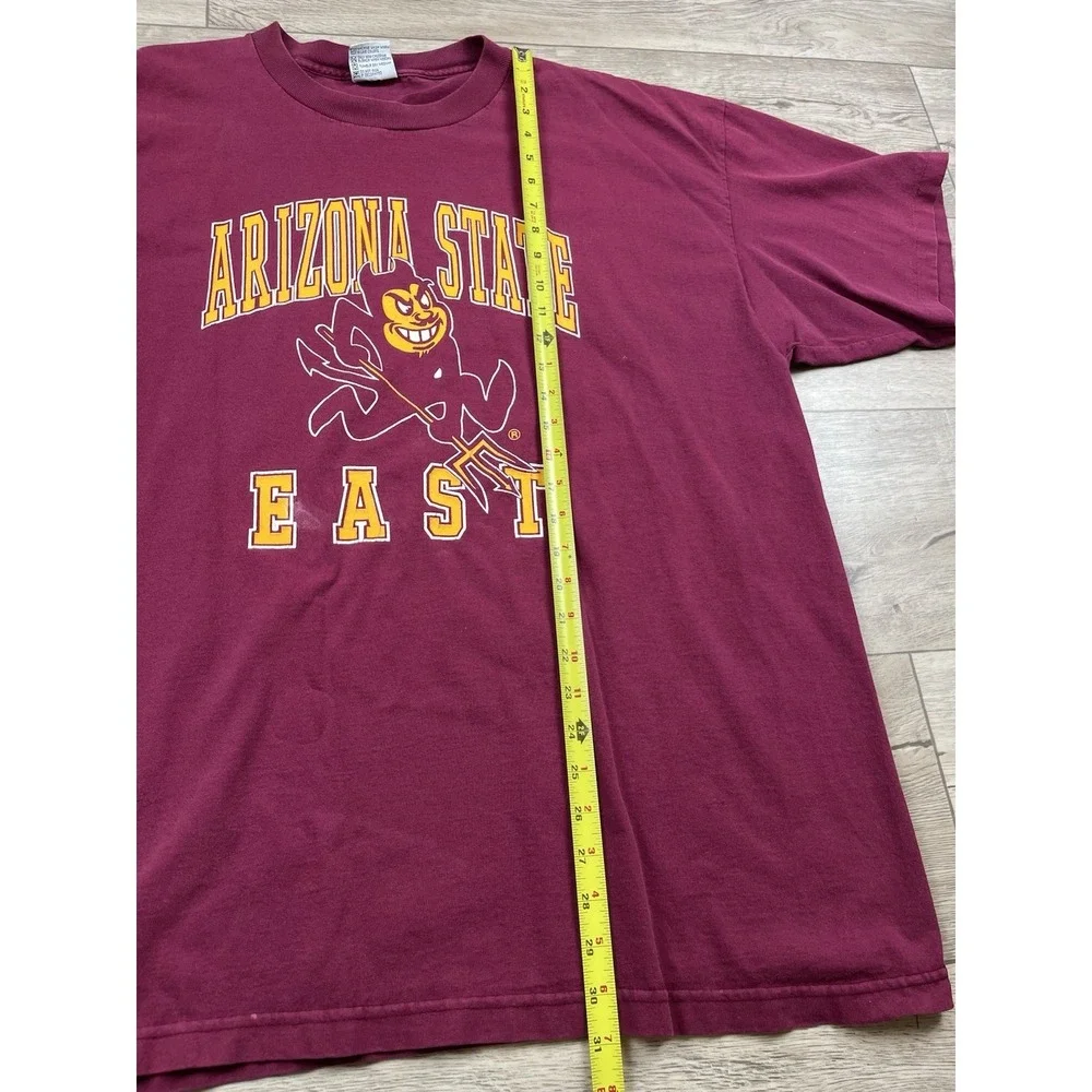 Vintage Arizona State East Sun Devils T-Shirt‎ Men's Size XXL Red Single Stitch - Picture 4 of 13